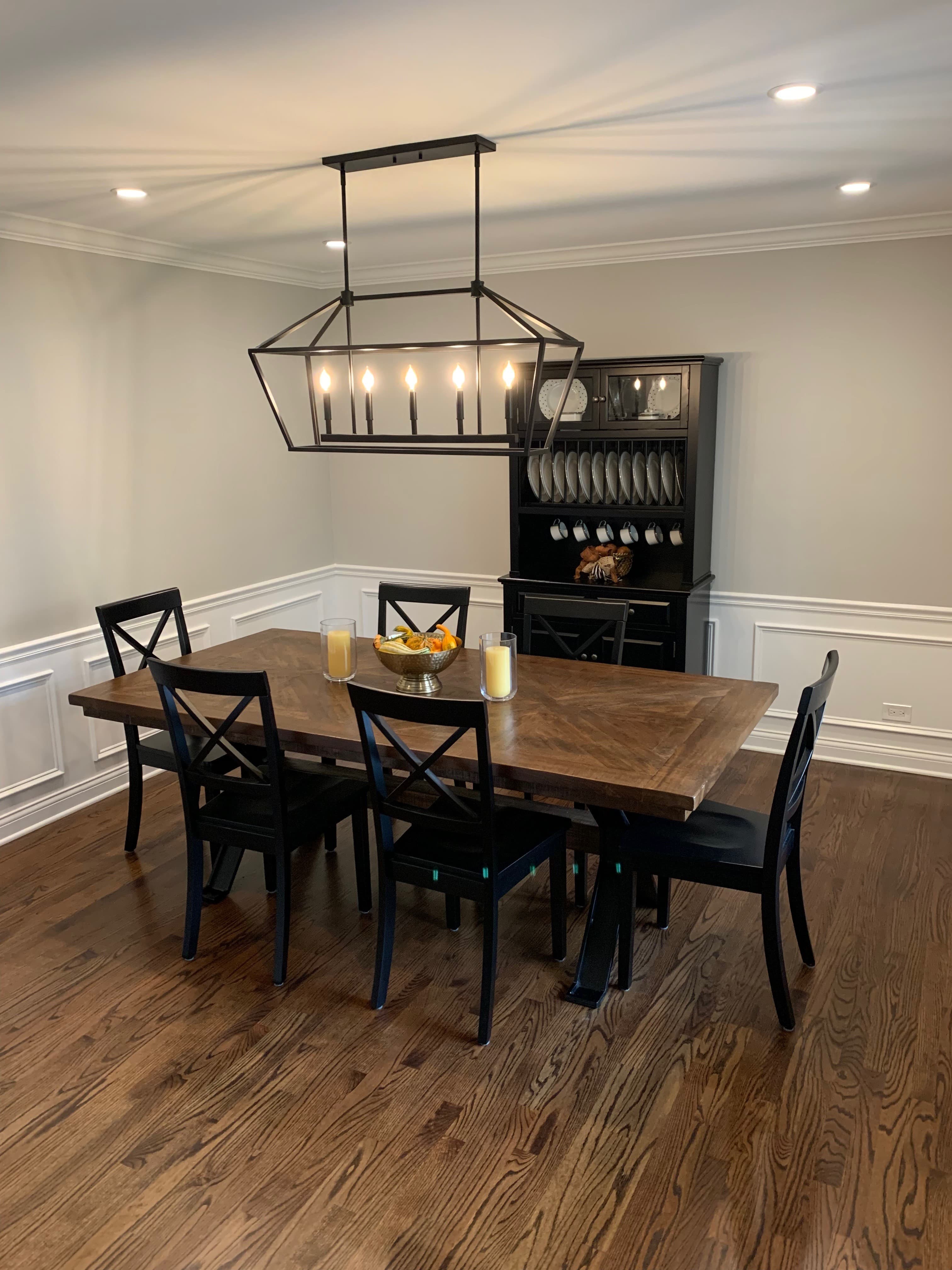 Dining Room Chandelier & Can Light Installation