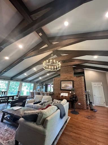 Vaulted Ceiling Recessed & Chandelier Lighting
