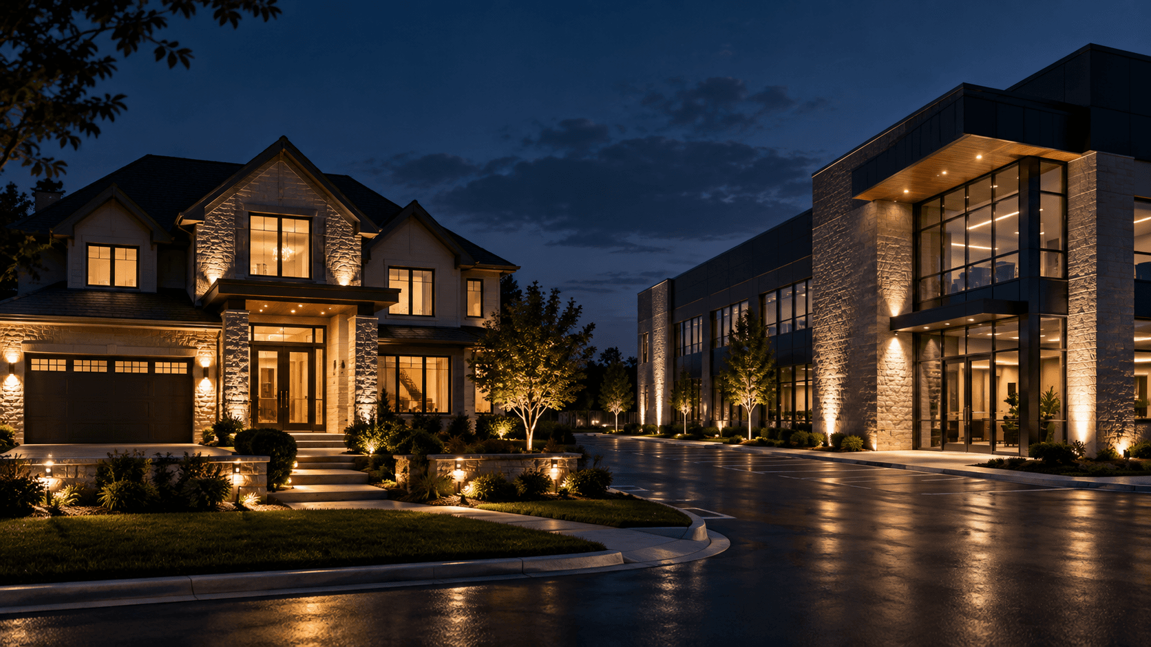 Residential and commercial lighting installed by Arrow Electric
